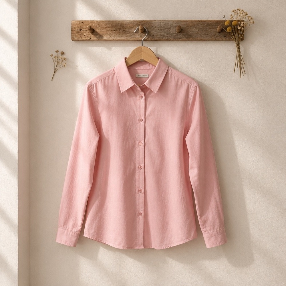 Foxcroft NYC Heritage Non-Iron Pink Button Down Shirt Blouse Women 6 Shaped